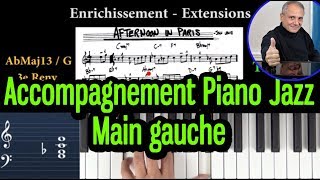 Cours daccompagnement jazz Comment enrichir les accords de main gauche au piano Tutoriel [upl. by Artur]