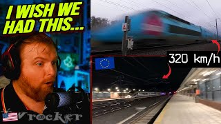 American Reacts to High Speed Train FlyBys Across Europe [upl. by Adine]