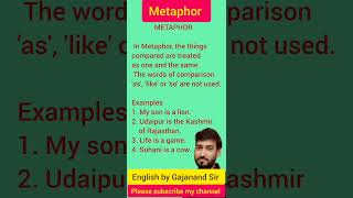 Definition of Metaphor  Metaphor  Metaphor by Gajanand Sir  Literary terms  English Literature [upl. by Earissed]