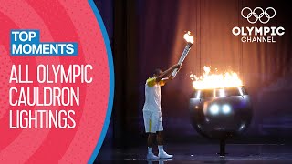 Every Olympic cauldron lighting  Top Moments [upl. by Anilad]