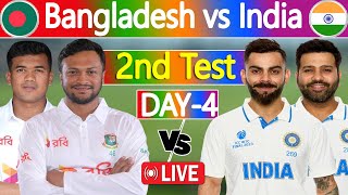 LIVE Bangladesh vs India 2nd test score  Live Cricket Match Today  Ban vs Ind live  4th Day [upl. by Akselaw809]