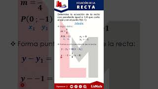 Ecuación General de la Recta conociendo la Pendiente y un Punto [upl. by Ees]