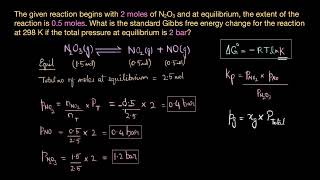 Worked example Gibbs free energy amp equilibrium constant  Thermodynamics  Chemistry  Khan Academy [upl. by Ecertal]