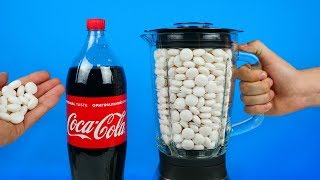 Experiment Liquidizer vs CocaCola and Mentos [upl. by Ellehcan]