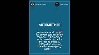 Artemether Antimalarial drug for resistant malaria 💊🦟⚡ nursing drug Artemether antimalarial [upl. by Jareb]