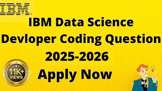 IBM Data Science Developer Coding Round Question 20232024 By codingkakshaa [upl. by Davena]