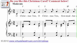 O Christmas Tree Sheet Music and Carol  Christmas Sheet Music Video Score [upl. by Aspasia]