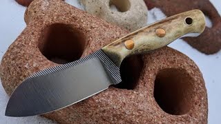 Knife making  How to make a Nessmuk knife from an old file [upl. by Dnalyr]