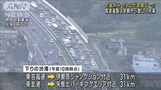 お盆休み 交通機関下りの混雑ピーク 高速は朝から激しい渋滞 東名などで31km2023年8月11日 [upl. by Melton]