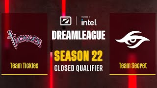 Dota2  Team Tickles vs Team Secret  Game 2  DreamLeague Season 22  CQ  WEU [upl. by Tomkiel]