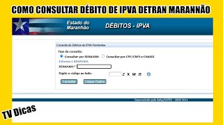 COMO CONSULTAR DÉBITO DE IPVA DETRAN MARANHÃO [upl. by Sialac]