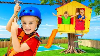 Chris and Michael build a Tree House with zipline [upl. by Carena4]