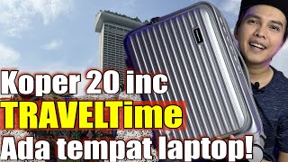 Review koper 20 inch Merek TravelTime Bukaan Depan Ada Tempat Laptopnya [upl. by Willamina761]