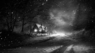 Snowy Night in the Woods  Cozy Cabin Ambience for Relaxation amp Sleep [upl. by Adnal]