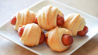 How to Make Mini Pigs in a Blanket  Mini Crescent Dogs Recipe [upl. by Dinerman]