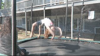 Hayleys 1st Back Handspring WK 2697  Bratayley [upl. by Oiragelo]