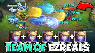 WE PLAYED A WHOLE TEAM OF EZREAL AND FIRED A BARRAGE OF ULTS THIS IS AMAZING [upl. by Ahsyat]