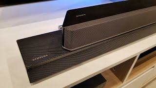 Sony HTX9000F vs Samsung HWN650 Battle of Soundbars [upl. by Nonnahsed]