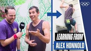 Rock climber Alex Honnold teaches YouTuber Loïc Suberville how to climb 🧗 [upl. by Iggam]