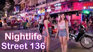 Cambodia Nightlife 2024  Phnom Penh Street 136 amp More  4K Walk [upl. by Corwin]