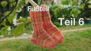 BABYSOCKEN  KINDERSOCKEN STRICKEN  TEIL 6 Der Fussteil [upl. by Evelin]