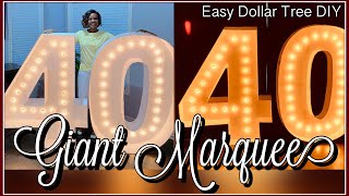 How To Make Large 5FT Marquee Numbers With Lights  Dollar Tree DIY Birthday Décor With Foam Boards [upl. by Irah845]