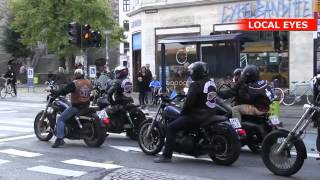 Hells Angels og Bandidos kører sammen gennem København [upl. by Nwahsed]