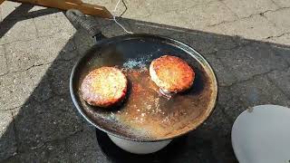 Solar Cooked Burgers With TV Fresnel Lens [upl. by Aniham]