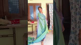 Saree to dress 👗🥻saree oldtonew longfrock fashionoutfit womensfashion gsmpilla ytshorts [upl. by Ayhay]