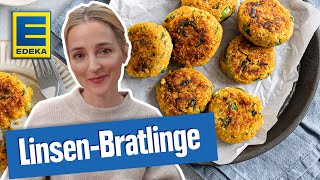 LinsenBratlinge  Vegetarisches Bratling Rezept [upl. by Ahsile]