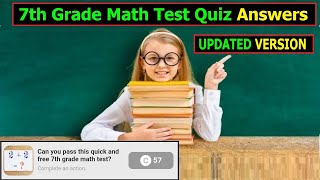 7th Grade Math test quiz answers  Grade School math test quiz  Videoquizstar [upl. by Rehotsirk435]