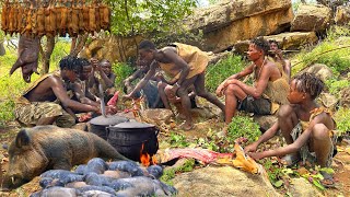 See How Hadzabe Successful Hunt and Cook Their Prey  Tradition [upl. by Rillis]