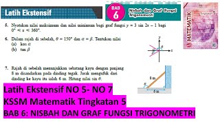 KSSM Matematik Tingkatan 5 latih ekstensif bab 6 no5no7 Nisbah dan graf fungsi trigonometri spm [upl. by Normak327]