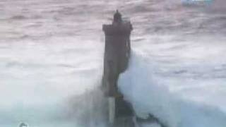 French lighthouses and VERY BIG waves during stormy weather  description [upl. by Bourgeois335]