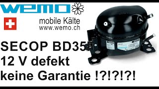 SECOP DB 35F defekt keine Garantie Kompressorschaden Kolbenklemmer Oelmangel blockiert [upl. by Anifur]