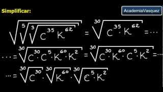 Radicación con Expresiones Algebraicas Ejercicio 5 [upl. by Nirehtac]