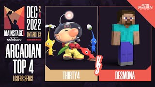 thirty4 Olimar vs Desmona Steve  Arcadian Top 4 Losers SemiFinal  Mainstage 2022 [upl. by Ydda975]