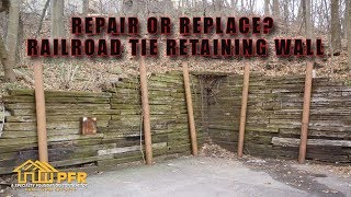 REPAIR OR REPLACE RAILROAD TIE RETAINING WALL CHARLOTTE NC [upl. by Imyaj947]