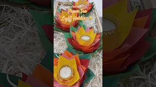 Paper Lotus Tea Light Holder  paper Tea Light Holder kaise banaen shorts ytshorts diwalidiy [upl. by Ithaman]