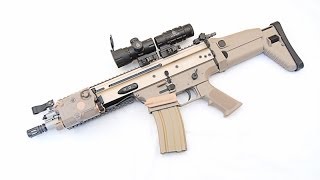 WE SCARL GBBR Airsoft Rifle Review and Shooting Test TAN Version [upl. by Euqnomod644]