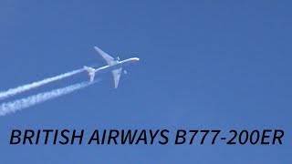 British Airways Boeing 777200ER GYMME cruising over Hartford CT [upl. by Edaw989]