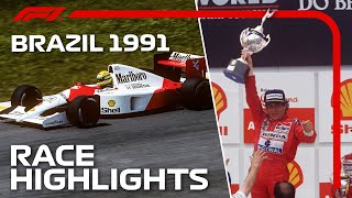 Sennas Magical Home Win  1991 Brazilian Grand Prix  Race Highlights [upl. by Yevi]