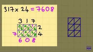 Lattice Multiplication 3 digits times 2 digits [upl. by Risan]