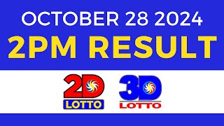 2pm Lotto Result Today October 28 2024  PCSO Swertres Ez2 [upl. by Marta]