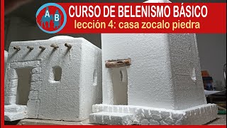 🟢 CURSO DE BELENISMO BÁSICO  Lección 4 casa con zócalo de piedra [upl. by Idnat988]