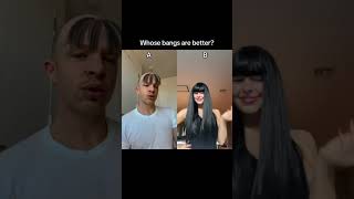 WHOSE BANGS ARE 🔥 hair hairstyle haircare shorts funny [upl. by Yroffej]