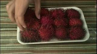 Rambutan Eating and Removing the Seeds [upl. by Ydualc972]