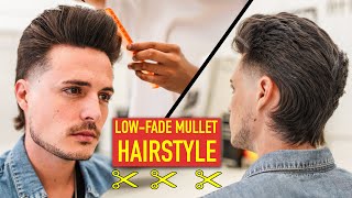 Modern LowFade Mullet Haircut amp Hairstyle  Mens Hair 2021 [upl. by Haman748]