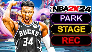 GIANNIS ANTETOKOUNMPO BUILD DOMINATES in EVERY GAME MODE NBA 2K24 [upl. by Aikym]