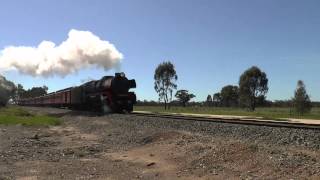 Moama Steam Train Steamrails K153 amp R761 Loud Arrival  Australian Trains  Dampfzug [upl. by Vlad]